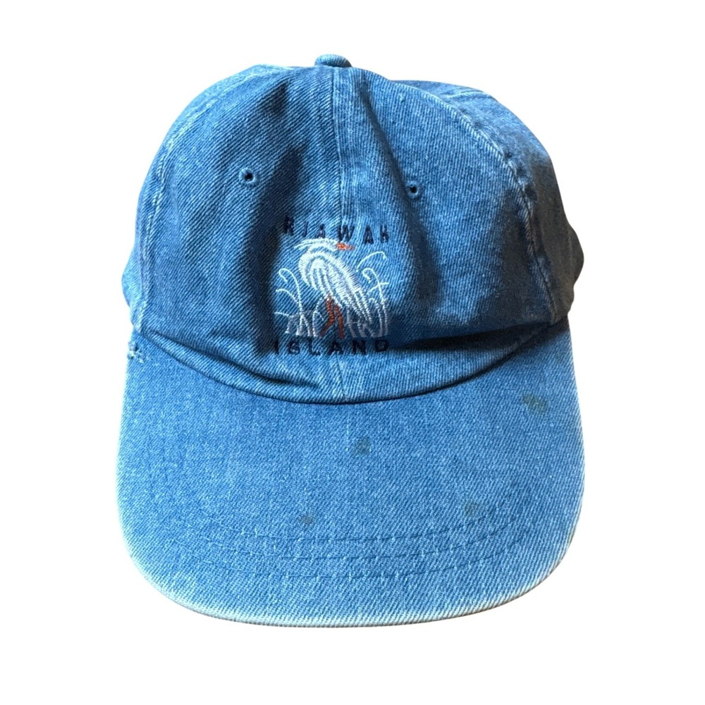 Adams Kiawah Island Hat Unisex Blue Denim Vintage Embroidered Dad Cap SIZE OSFA